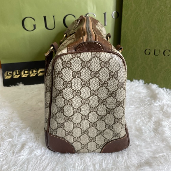 💎✨BEAUTIFUL✨💎 GUCCI Sherry Old Gucci GG Supreme Leather Boston Bag - Picture 5 of 17